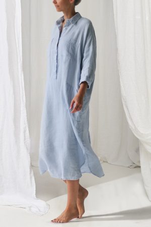 Shirt Dress In Sky Blue