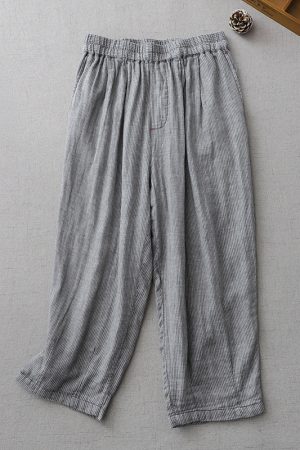 Women's Leisure and Convenient Stripe Wide -leg Trousers