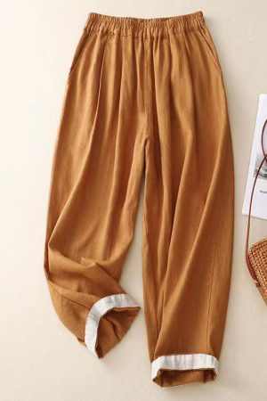 Women's Leisure and Convenient Solid Color Wide -leg Trousers