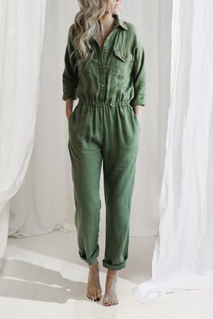 Casual Drawstring Pocket Jumpsuits