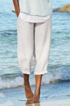 Hot SaleSummer Linen Casual Solid Pants