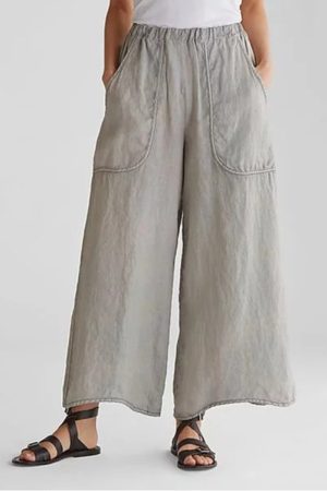 Summer Women PANT Flat Pan Linen Pocket