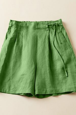 Cotton Linen Loose Casual Cropped Pants