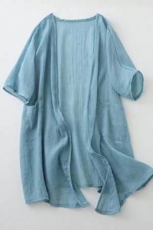 Summer cotton linen loose cardigan