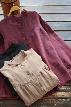 Long Sleeve Loose Cotton Shirt