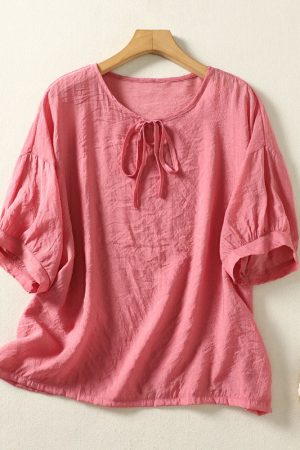 Women's Simple Retro Short -sleeved Shirt