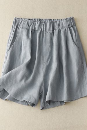 Cotton and linen casual all-match shorts