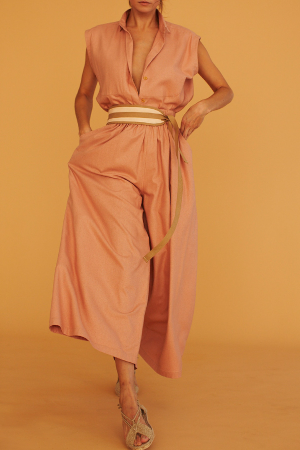 Elegant Wide Legs Sleeveless Jumpsuit (Without waistband)