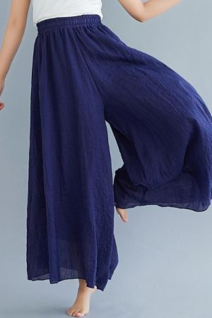 literary cotton and linen pants