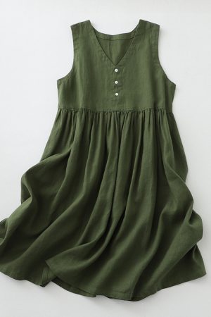 V-neck tank top front and back reversible sleeveless dress