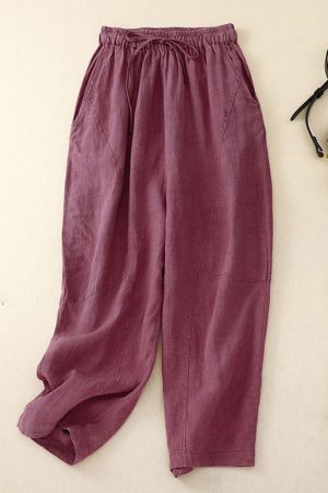 Vintage Loose Cotton Linen Harem Pants