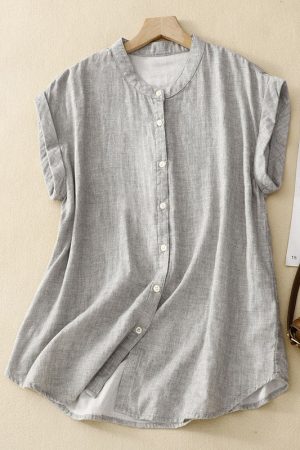 Stand Collar Comfortable Casual Shirt