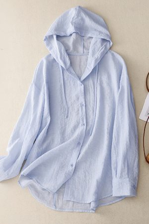 Hooded Sunscreen Long Sleeve Thin Loose Casual Top