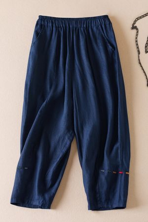 Chic Colorful Embroidery Harem Trousers