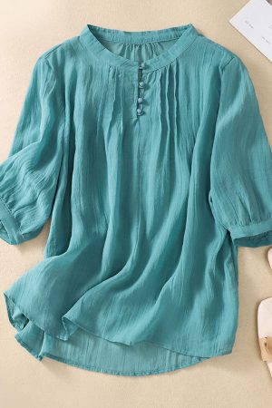 Vintage Cotton Linen Thin Casual Shirt